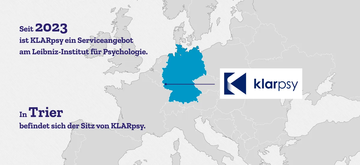 Seit 2023 ist KLARpsy ein Serviceangebot am Leibniz-Institut für Psychologie. In Trier befindet sich der Sitz von KLARpsy.